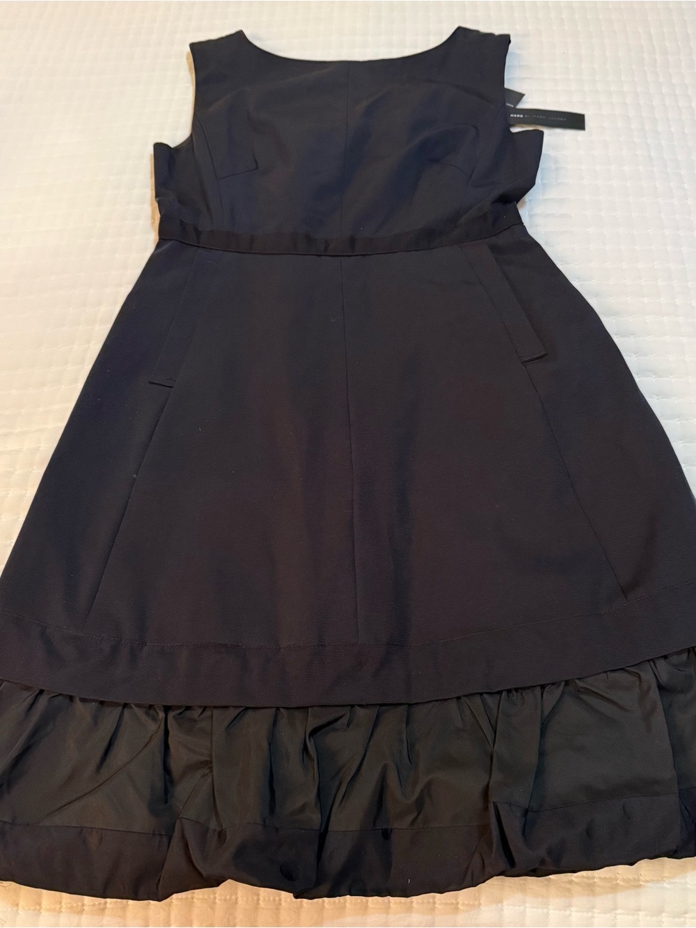 Marc by Marc Jacobs Black Sleeveless Mini Dress with Ruffle Hem